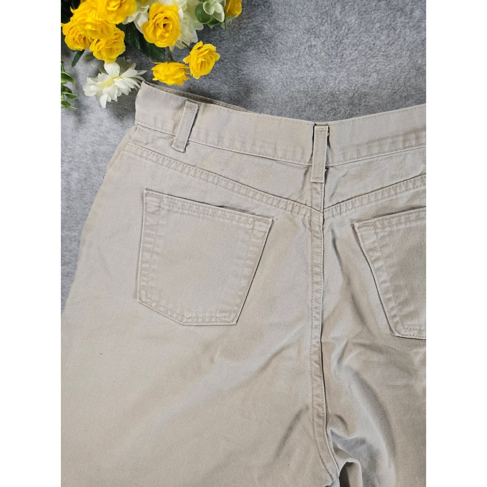 Vintage 90s Faded Glory High Waisted Khaki Cotton Mom Shorts Tan Size 12 - Picture 9 of 10